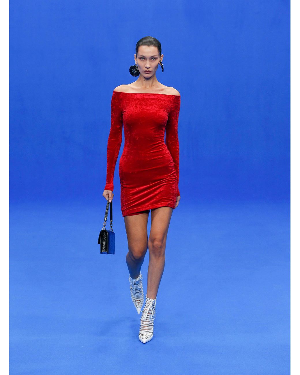 balenciaga velvet mini dress