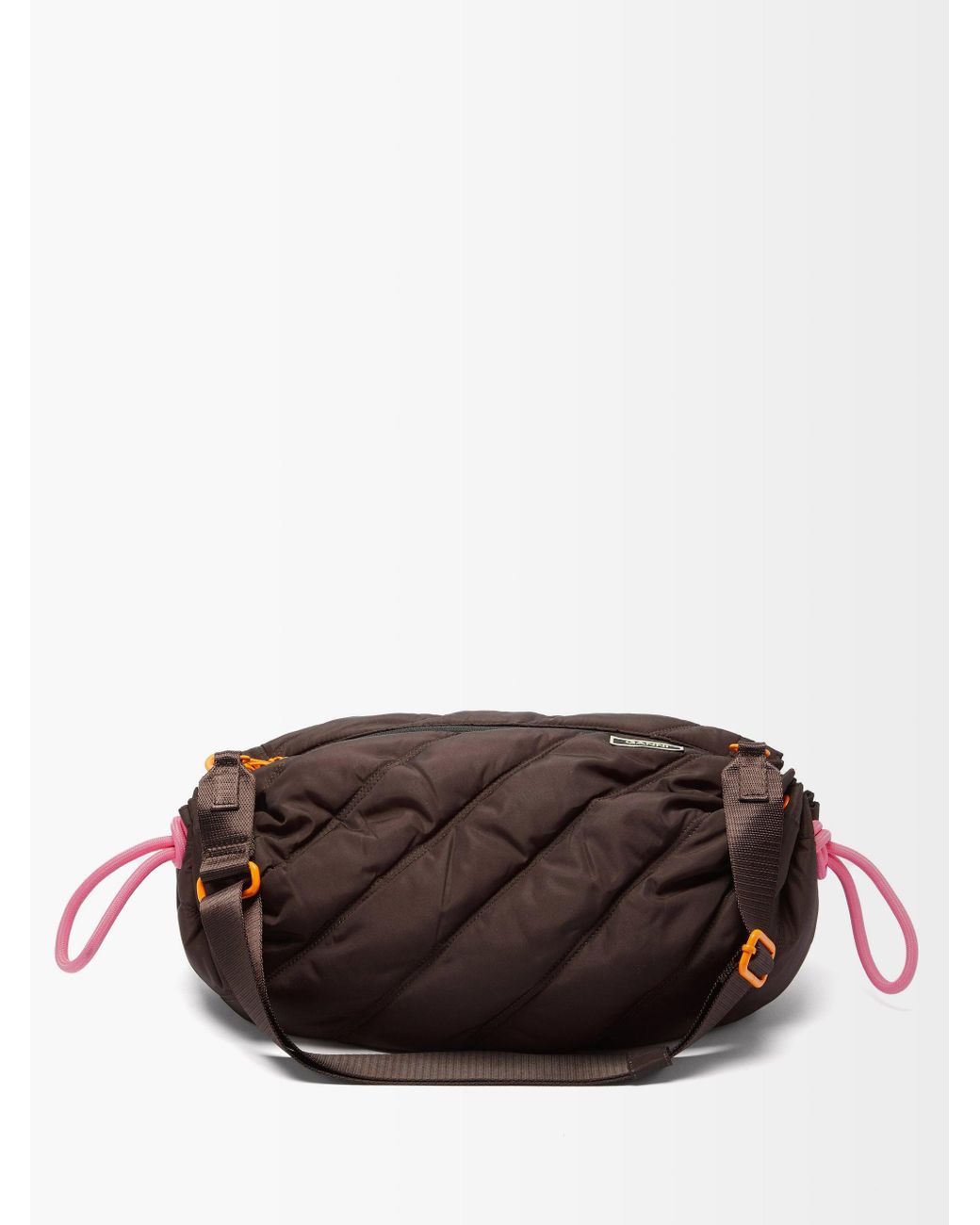 Ganni Quilted Recycledshell Crossbody Bag in Brown Lyst