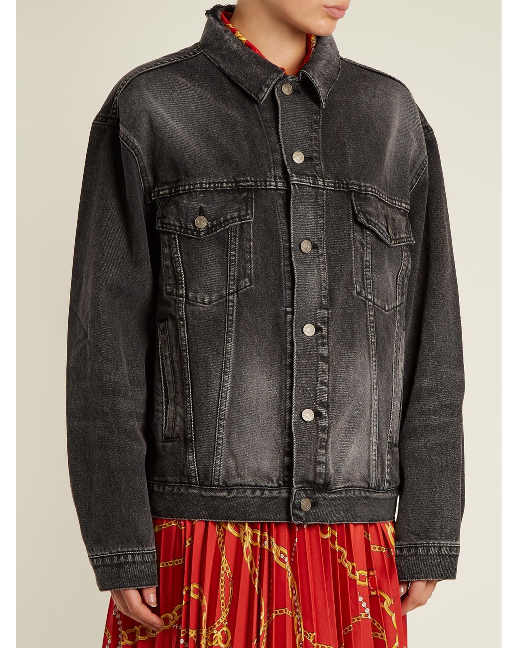 Balenciaga Like A Man Denim Jacket in Black | Lyst