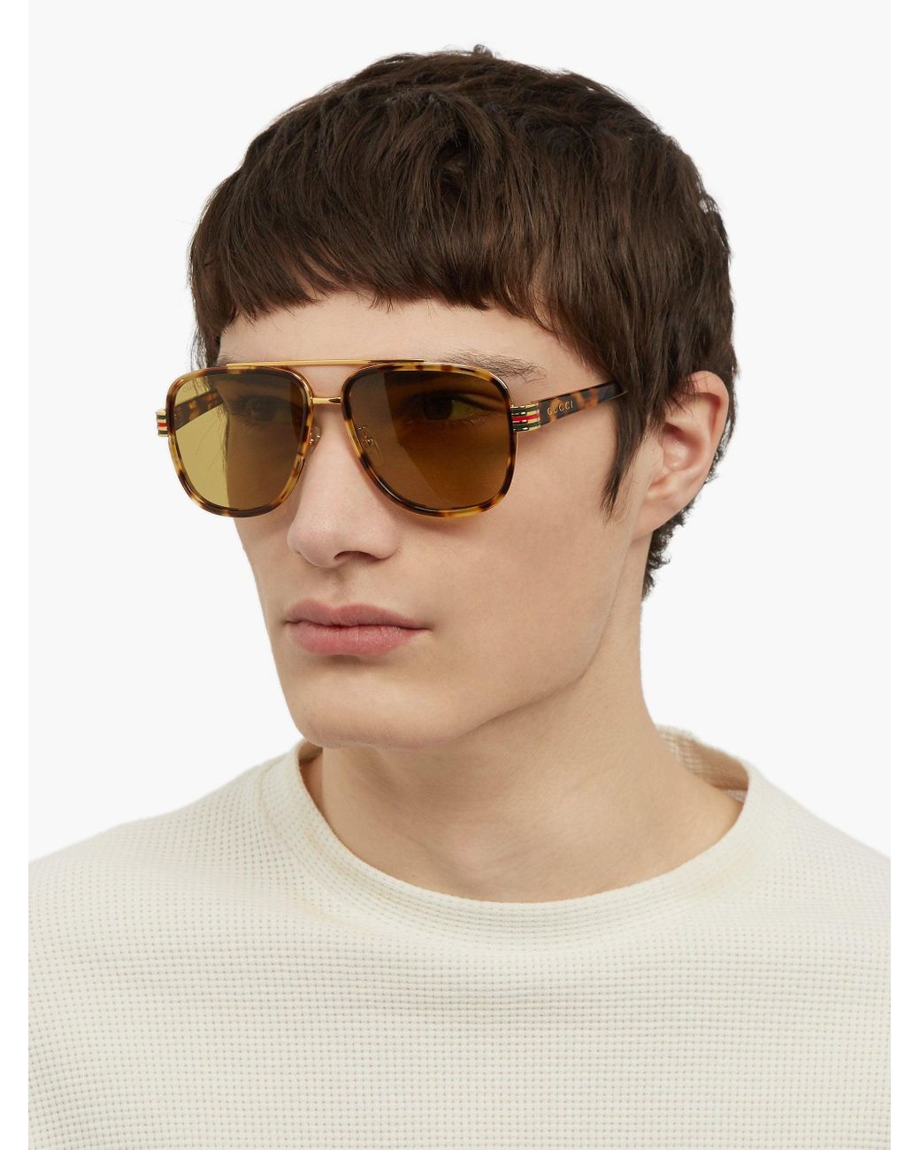 Gucci web hotsell stripe sunglasses