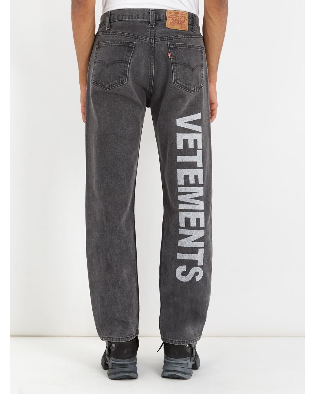 Vetements X Levi's Logo-embroidered Straight-leg Jeans in Black for Men |  Lyst
