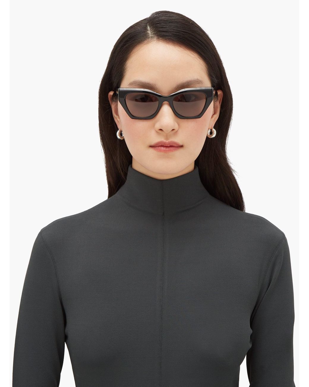 Check Cat-eye Frame Sunglasses in Black - Women | Burberry® Official