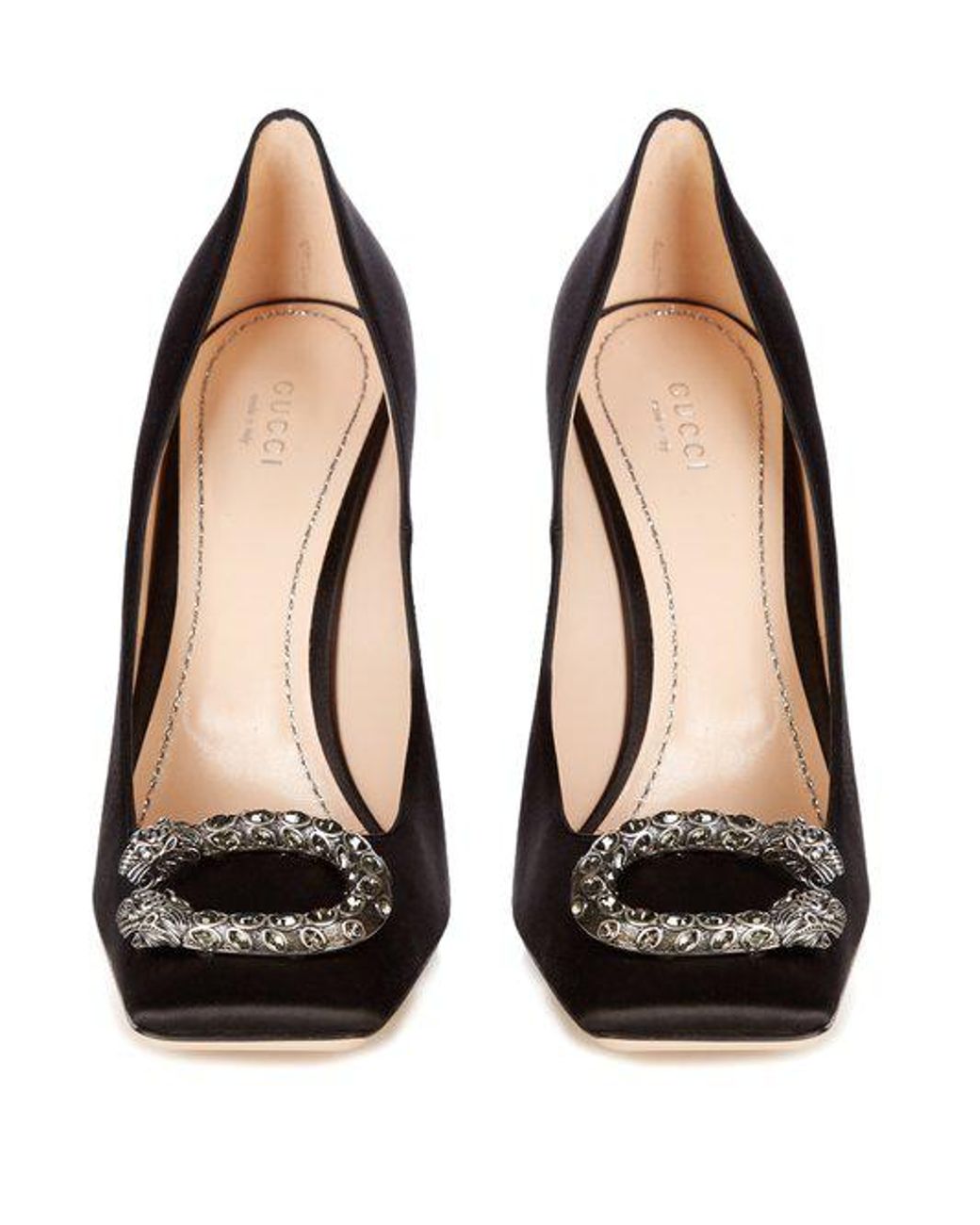 Gucci Dionysus Satin Pumps in Black | Lyst