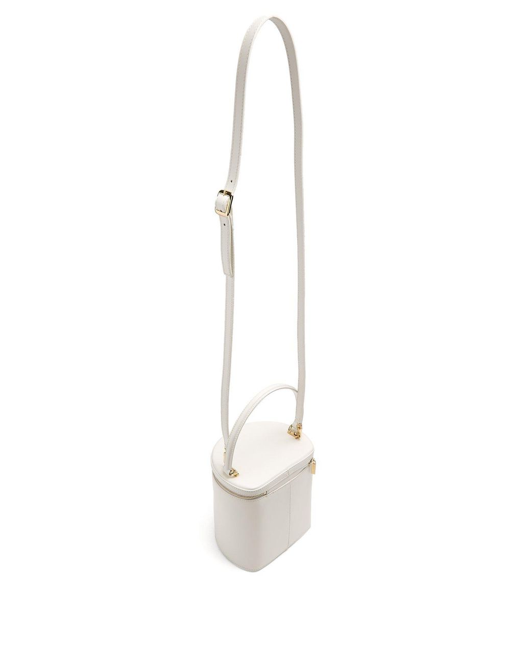 STAUD Vitti Leather Bucket Bag in White | Lyst