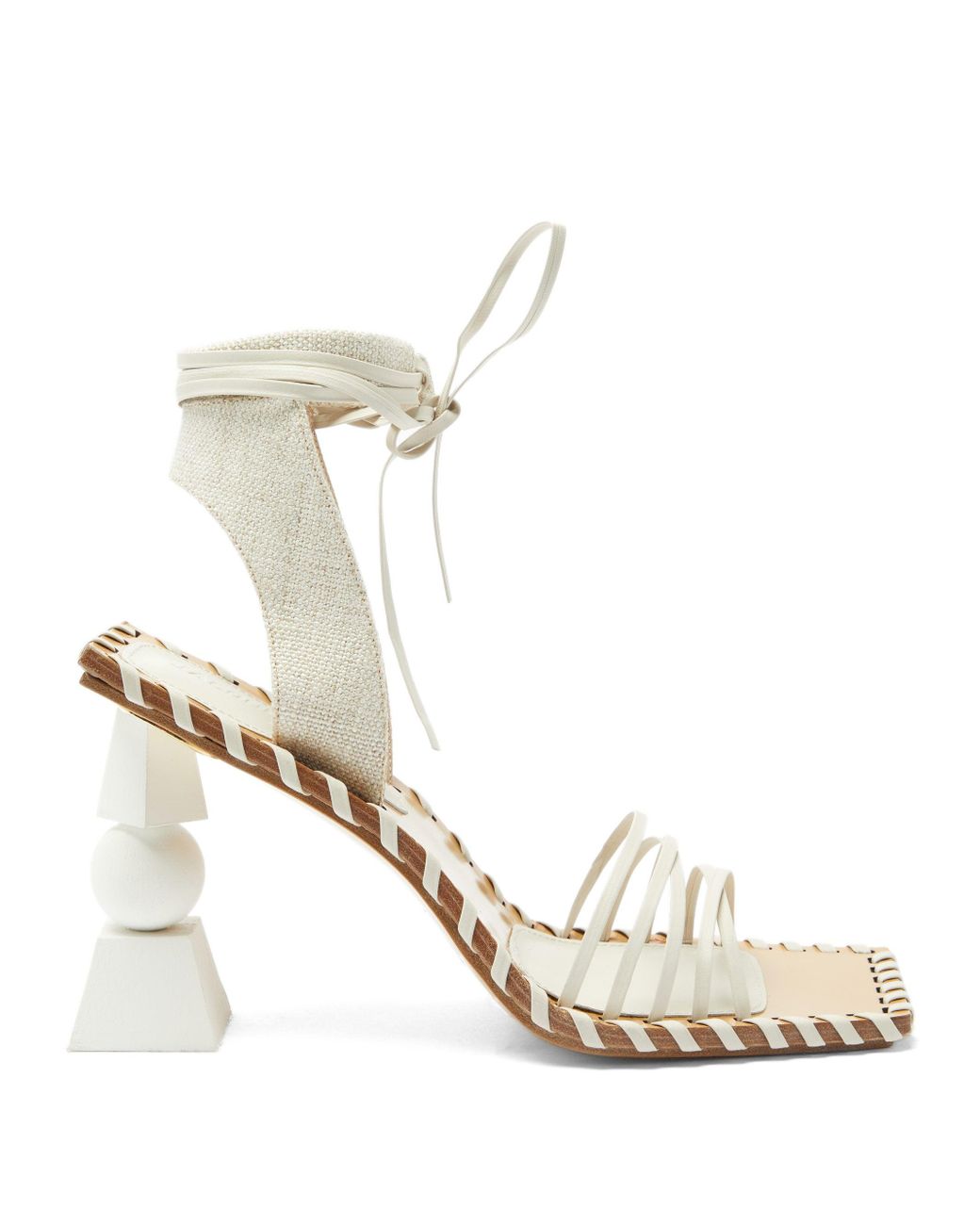 Jacquemus Valerie Geometric-heel Wraparound Leather Sandals | Lyst Canada