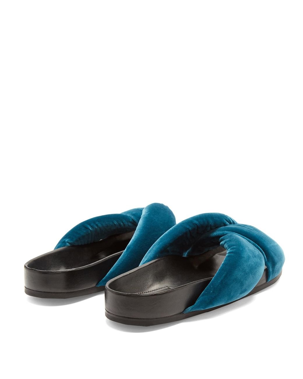 Chlo Nolan Velvet Slides in Green Lyst