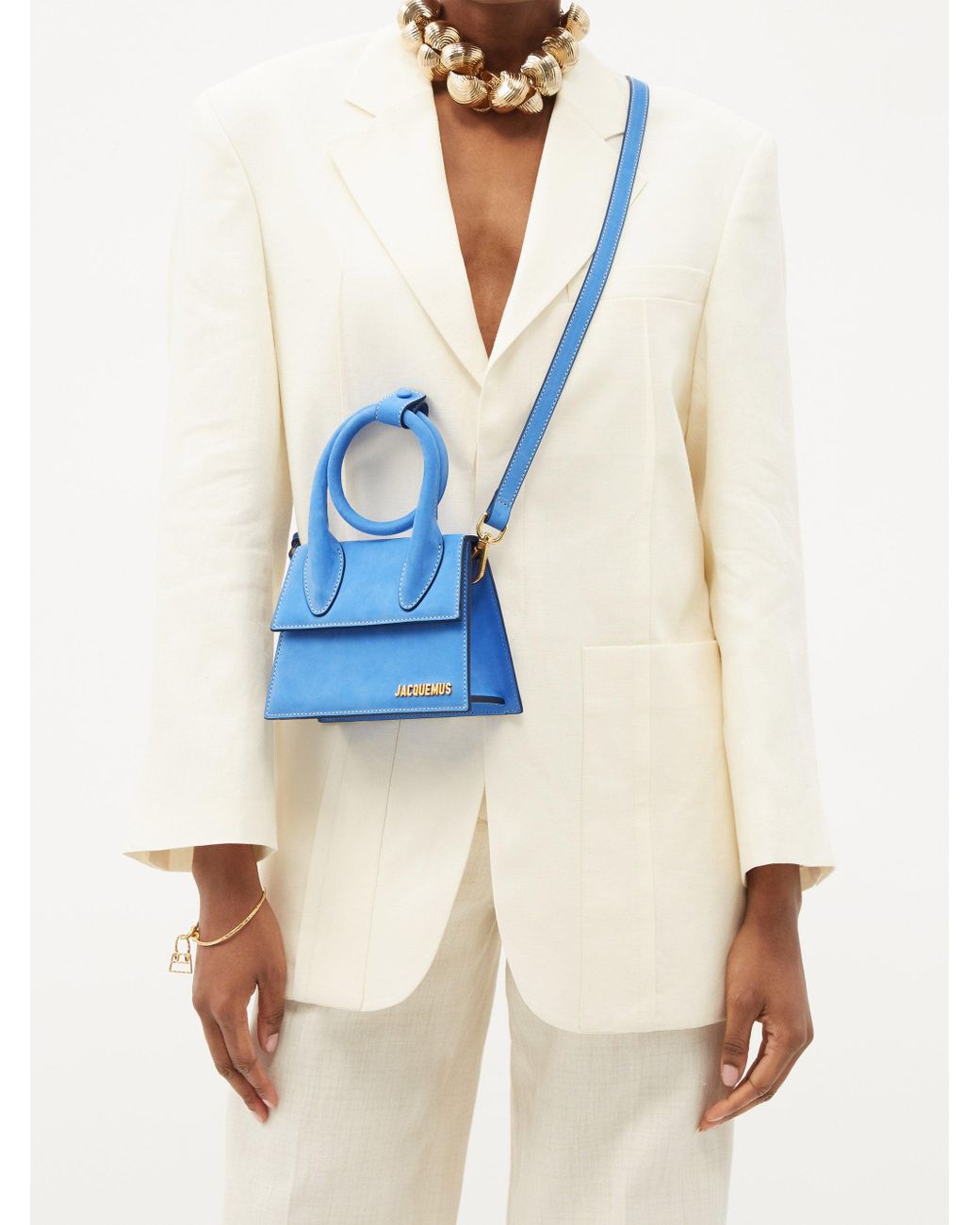 Jacquemus Chiquito Noeud Leather Cross-body Bag in Blue | Lyst