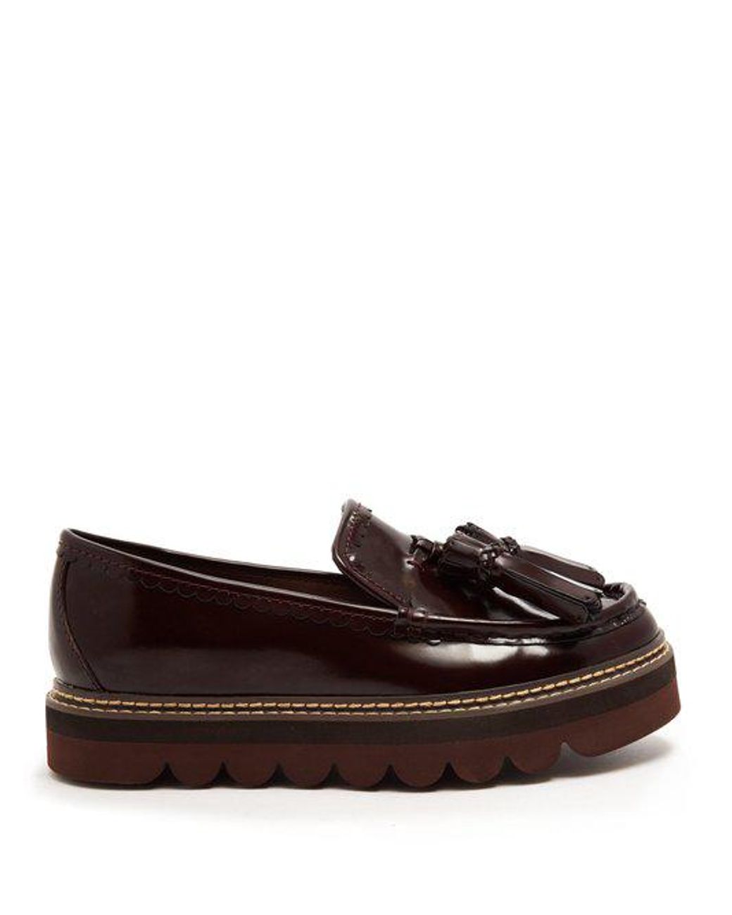 See By Chloé Tassel Platform Leather Loafers in Brown | Lyst