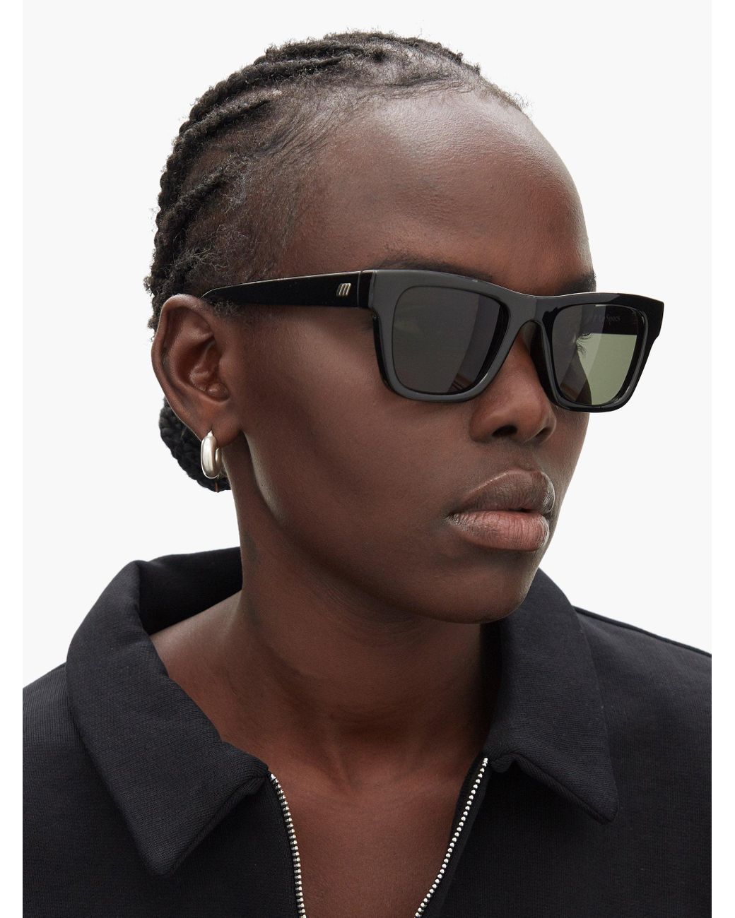 Le Specs Le Phoque Square Sunglasses in Black | Lyst