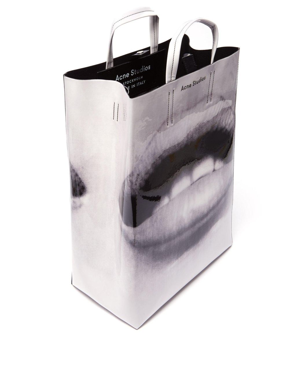Acne Studios Baker Large Lips Print Pvc Tote in Black Lyst