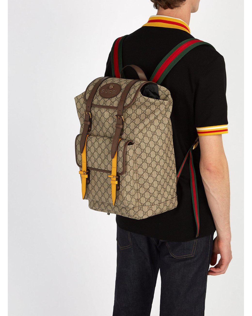 GG supreme leather backpack Gucci