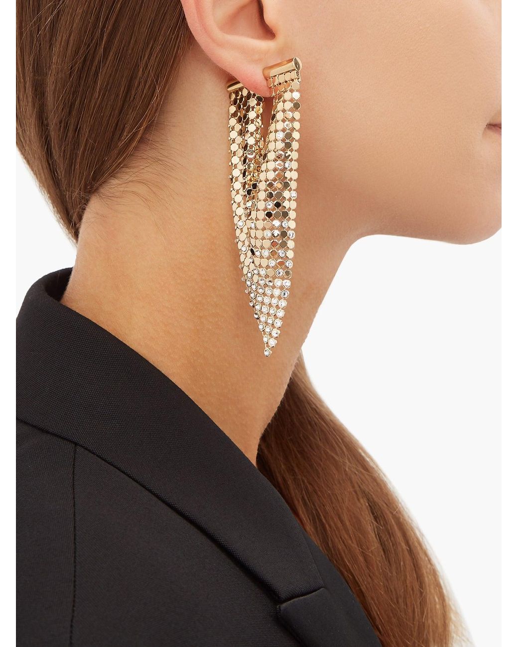 Jewellery Earrings Chandelier Earrings Paco Rabanne gold /crystal earrings 
