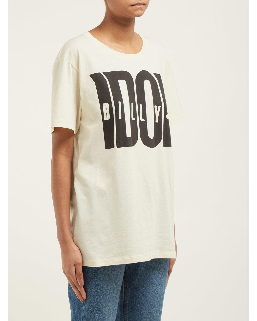 Gucci Billy Idol Printed Cotton T Shirt in White | Lyst