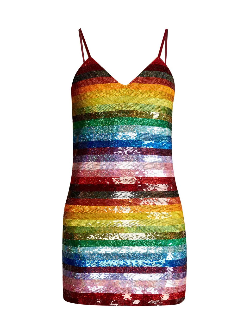Ashish Rainbow-striped Sequin-embellished Silk Mini Dress | Lyst Canada