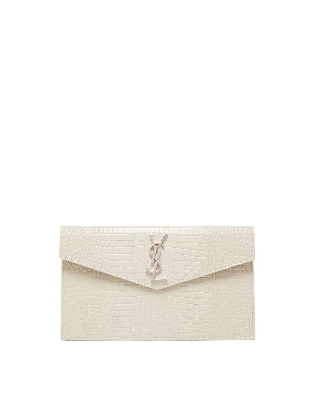 Uptown leather crossbody bag Saint Laurent White in Leather - 33383498