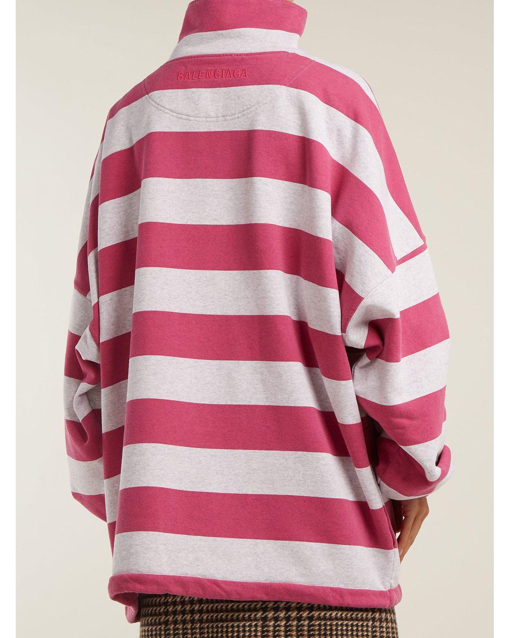 Balenciaga Striped Cotton-blend Top in Pink | Lyst Canada