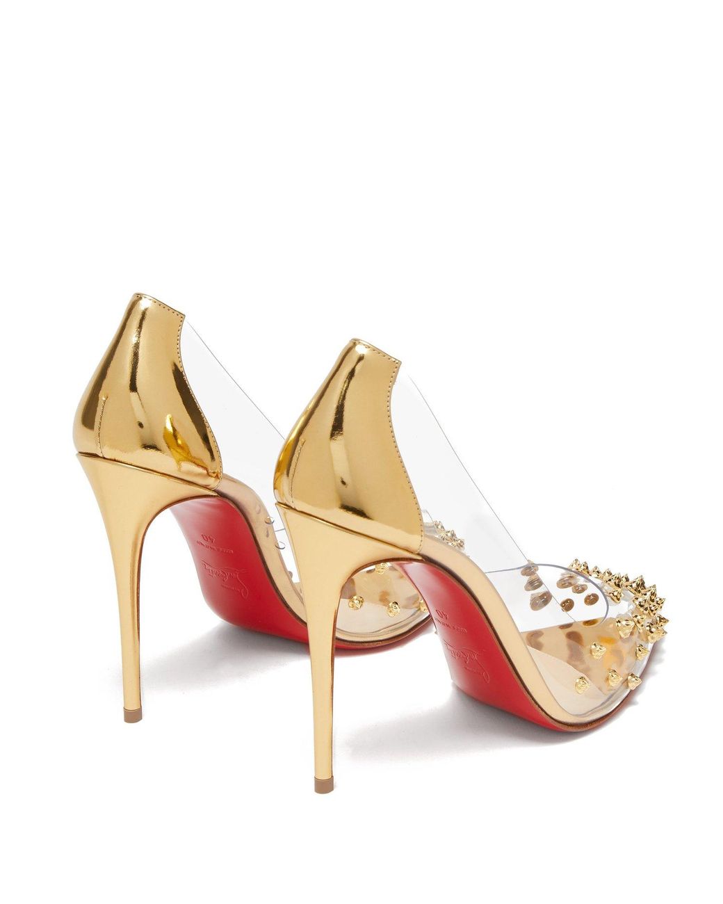 Christian Louboutin Pvc Spike Stud Heels in Metallic | Lyst