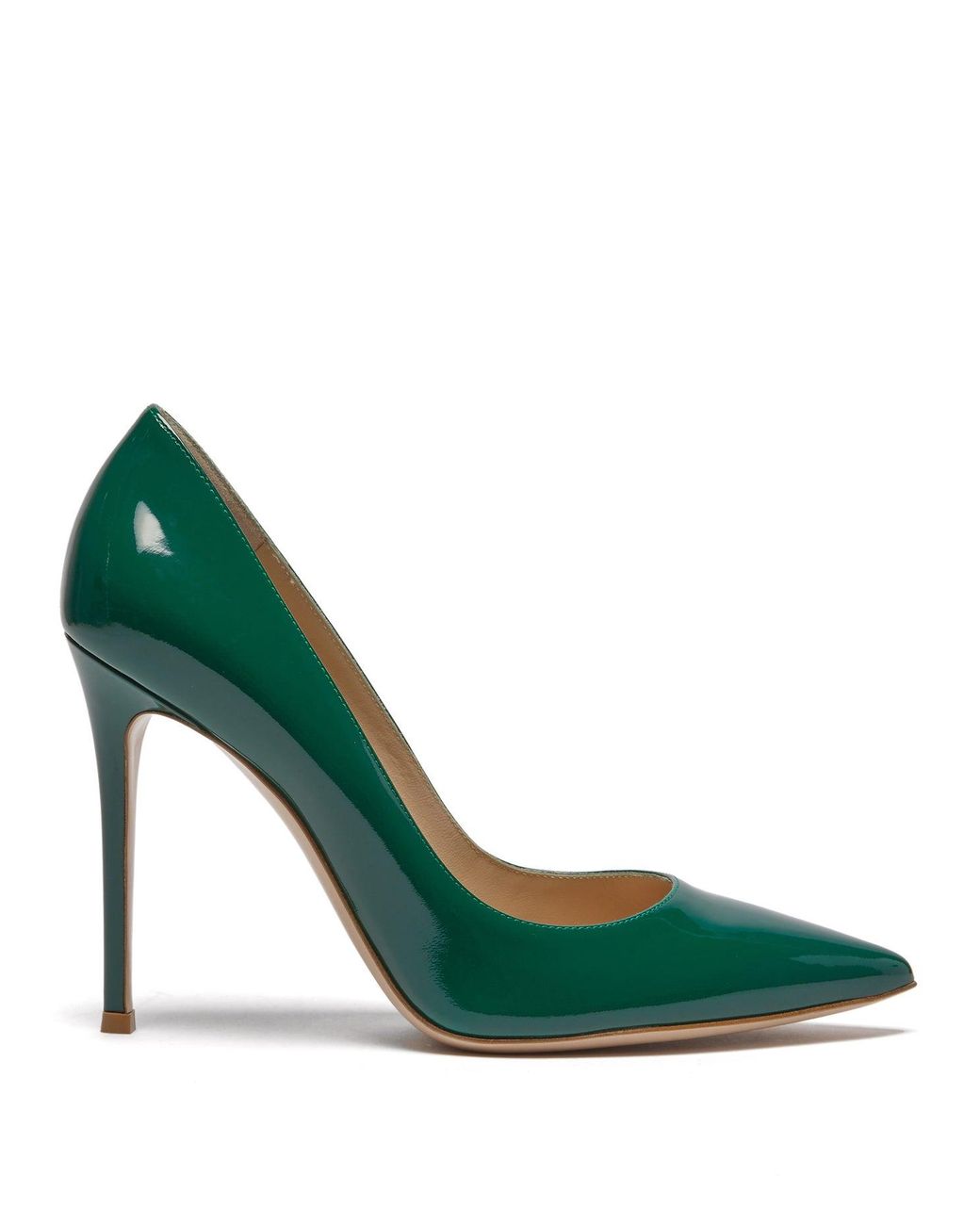 Green patent shop pumps