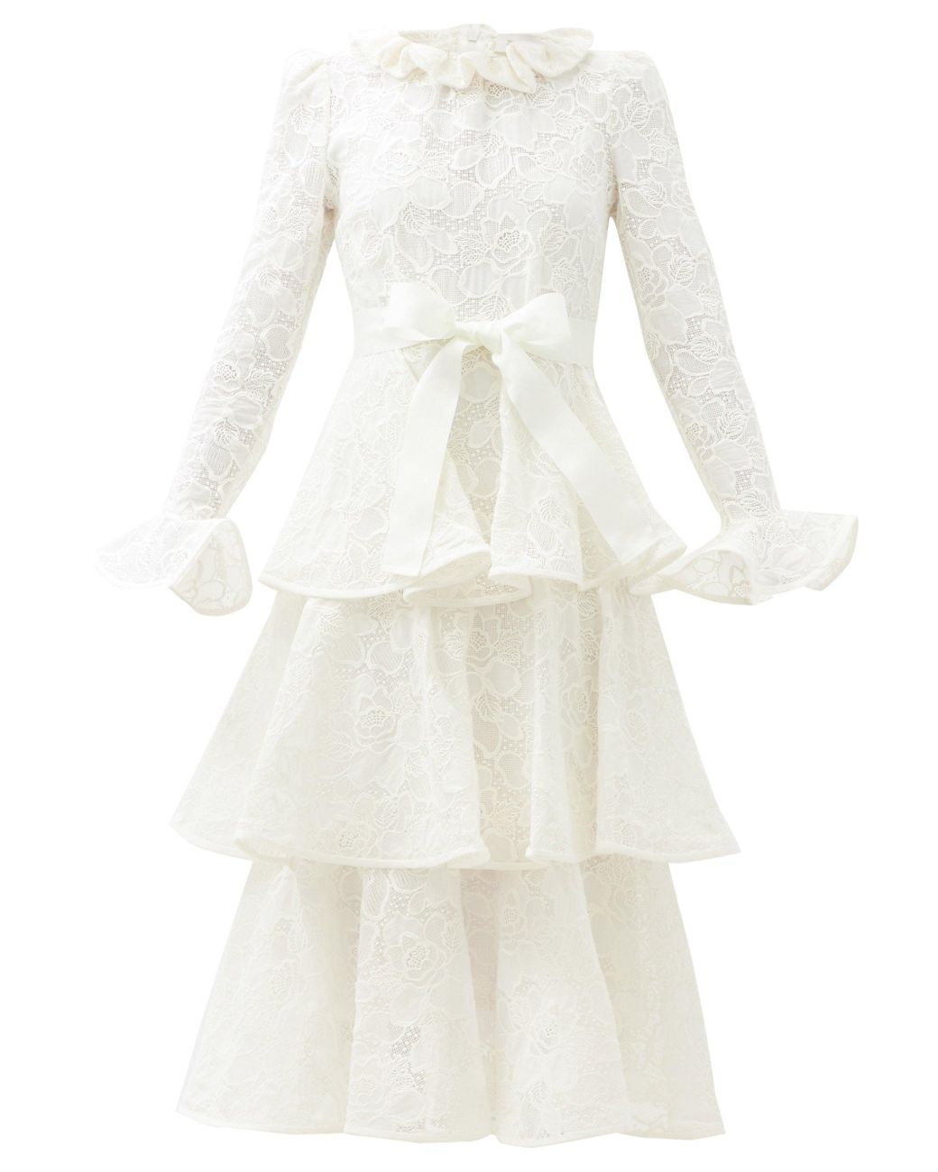 Zimmermann Lovestruck Tiered Cottonlace Dress in White Lyst