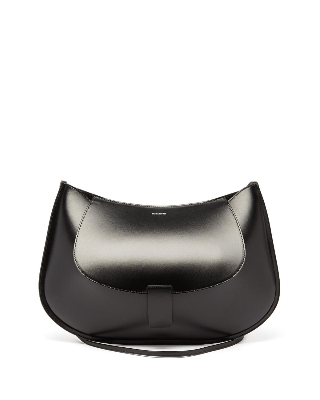 Jil Sander Crescent Large Smooth-leather Shoulder Bag in Black