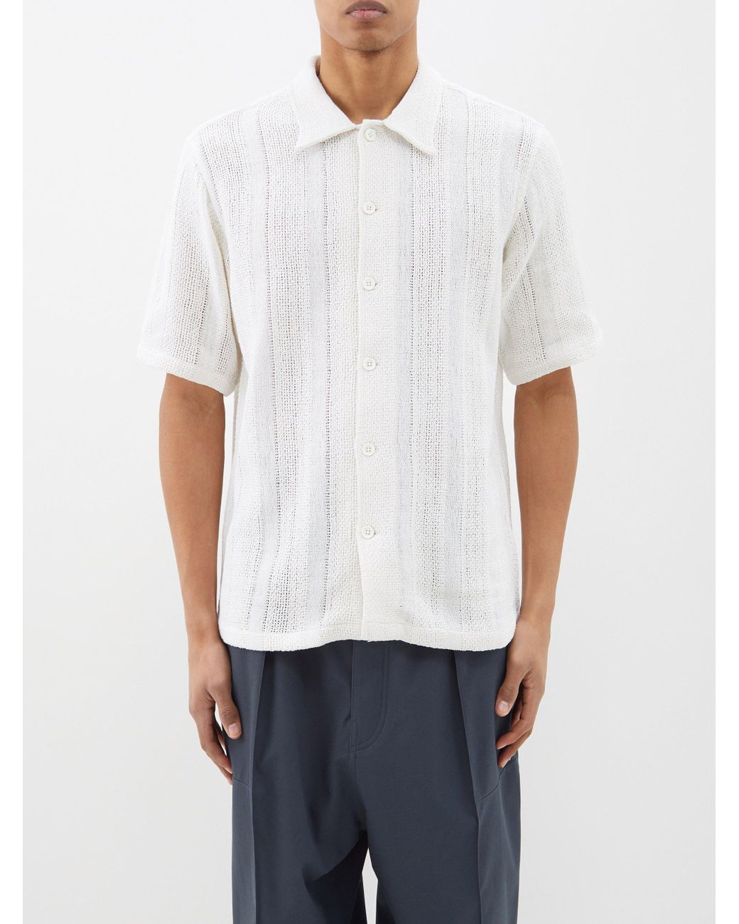 sunflower Spacey Woven-cotton Shirt in White for Men | Lyst
