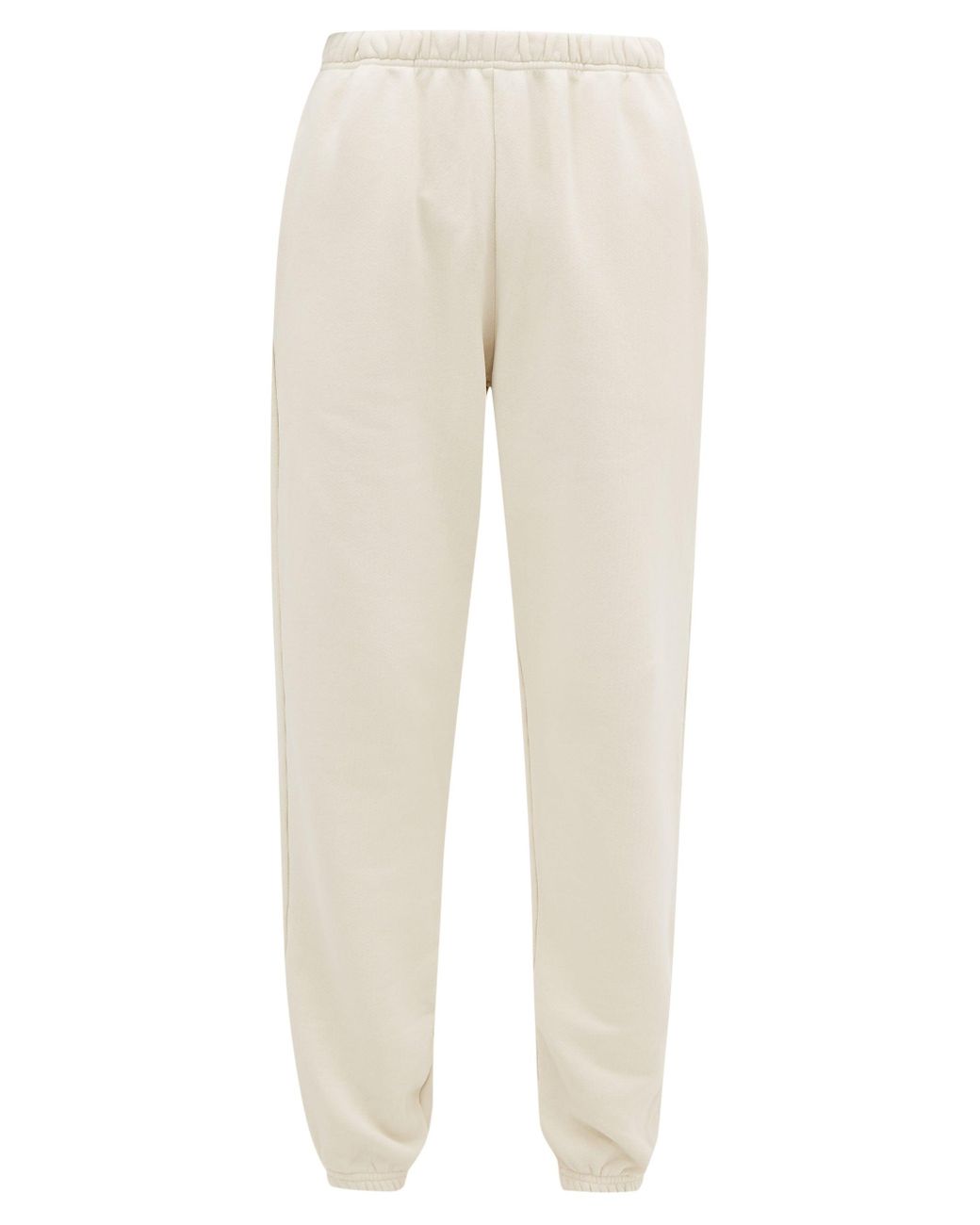 Les Tien Classic Fleece-back Cotton-jersey Track Pants in Ivory (White ...