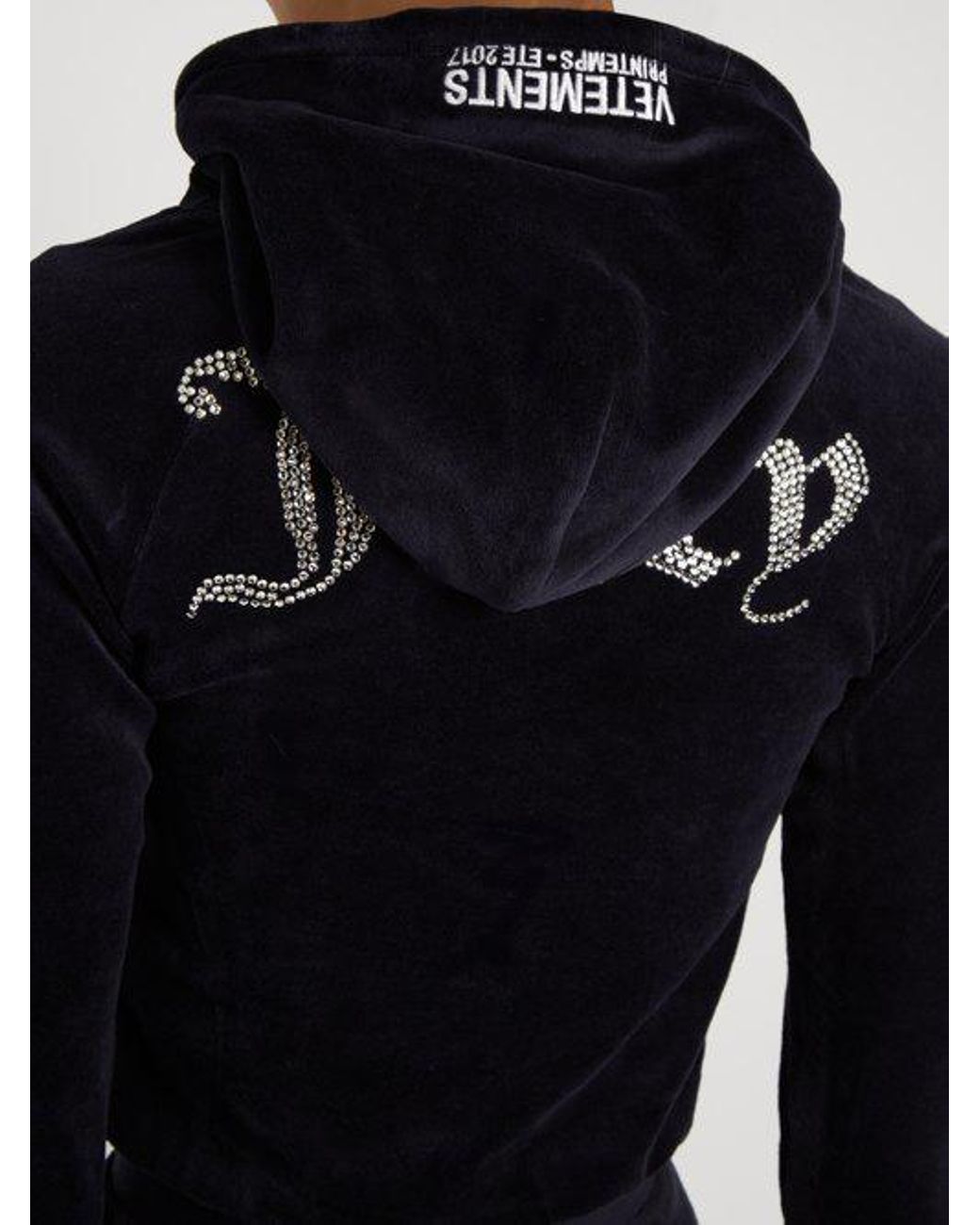 Vetements X Juicy Couture Hooded Velour Sweatshirt in Blue Lyst