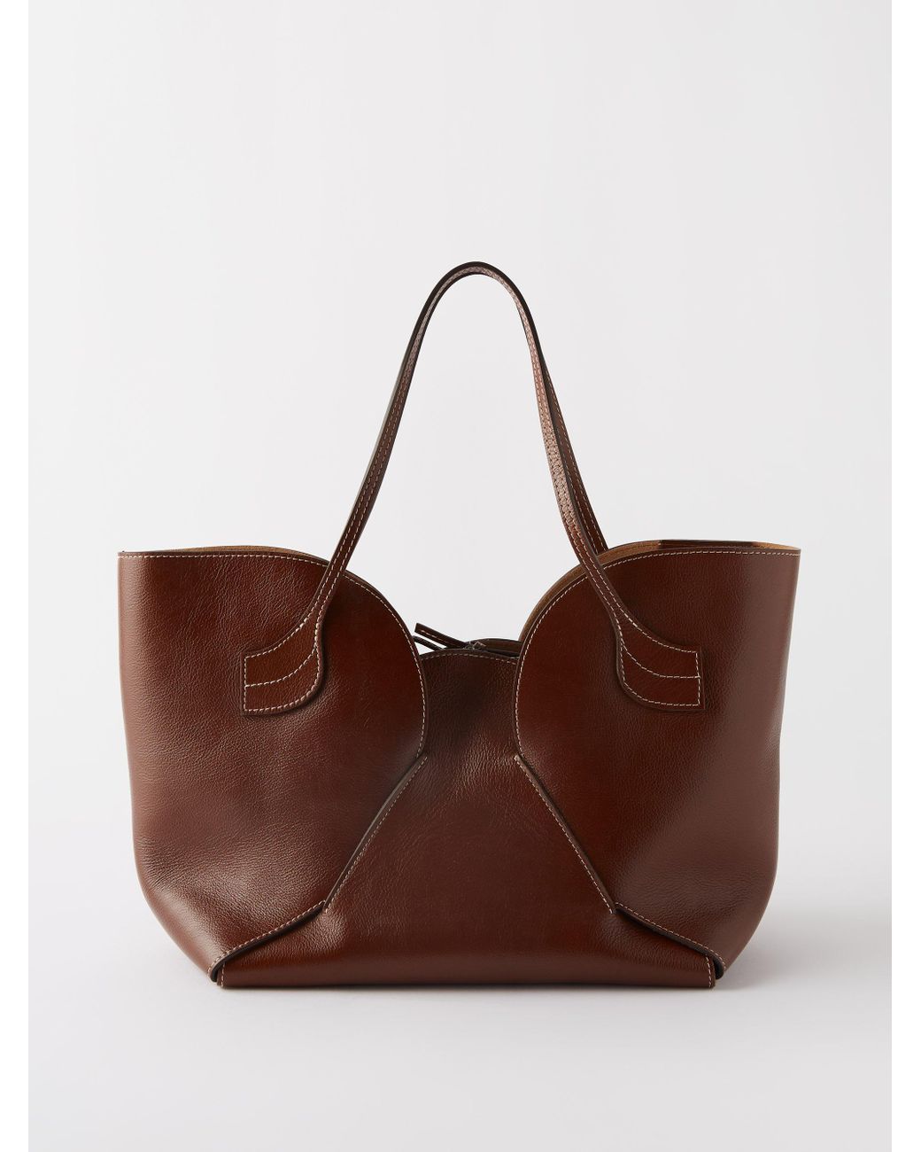 Hereu Sepal Large Leather Tote Bag in Brown Lyst