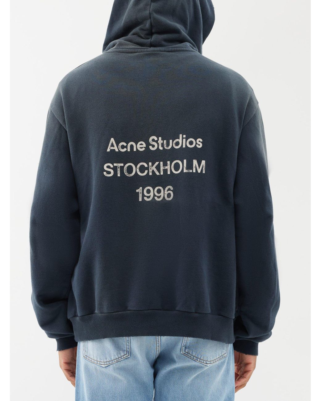 Acne Studios Franziska Logo-print Cotton-blend Hoodie in Blue for