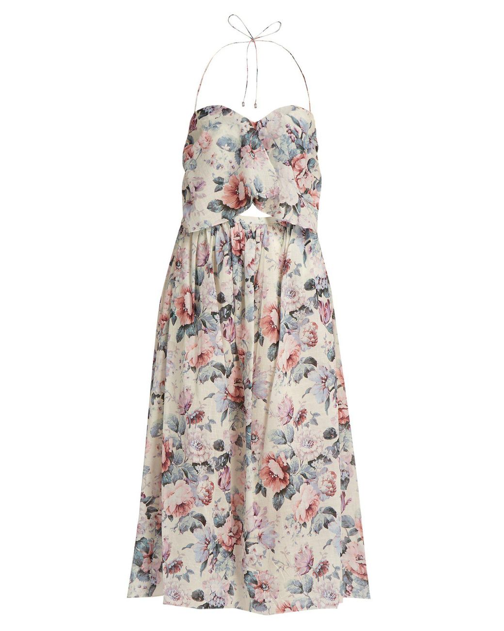 Zimmermann Jasper Floral print Halterneck Cotton Dress Lyst