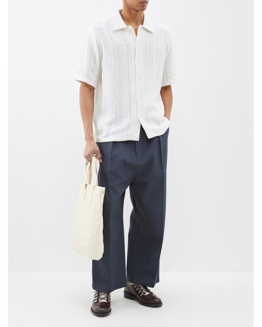 sunflower Spacey Woven-cotton Shirt in White for Men | Lyst