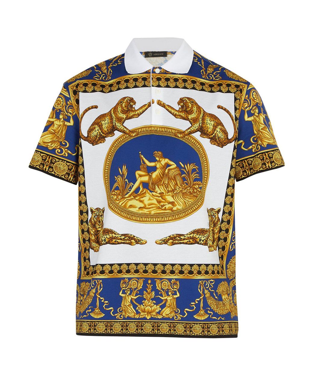 Versace Leopard-print Polo Shirt for Men | Lyst