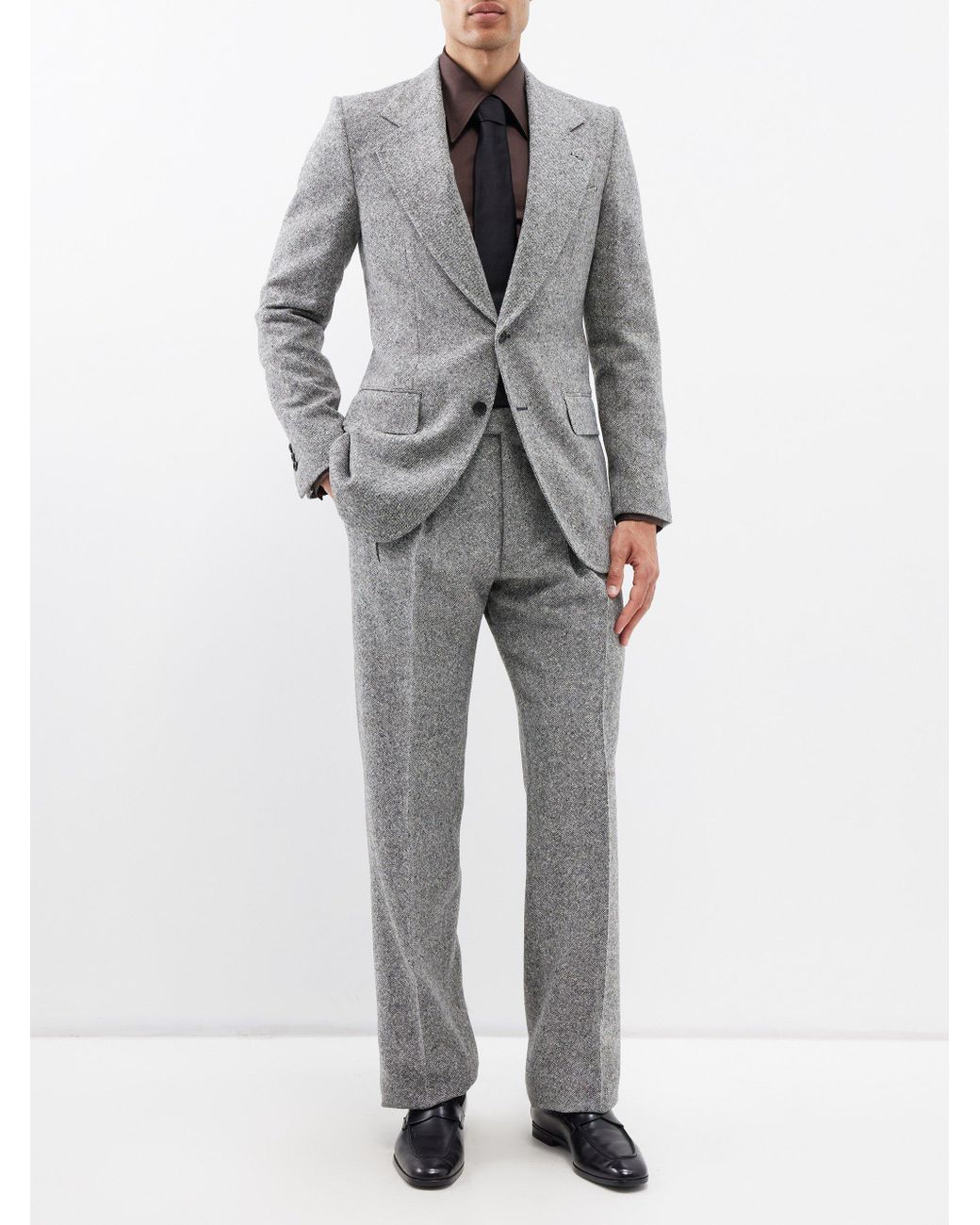 Husbands Paris Donegal-tweed Single-breasted Blazer in Gray for