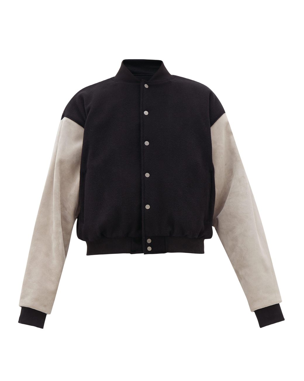 Suede-sleeve Bomber Jacket 