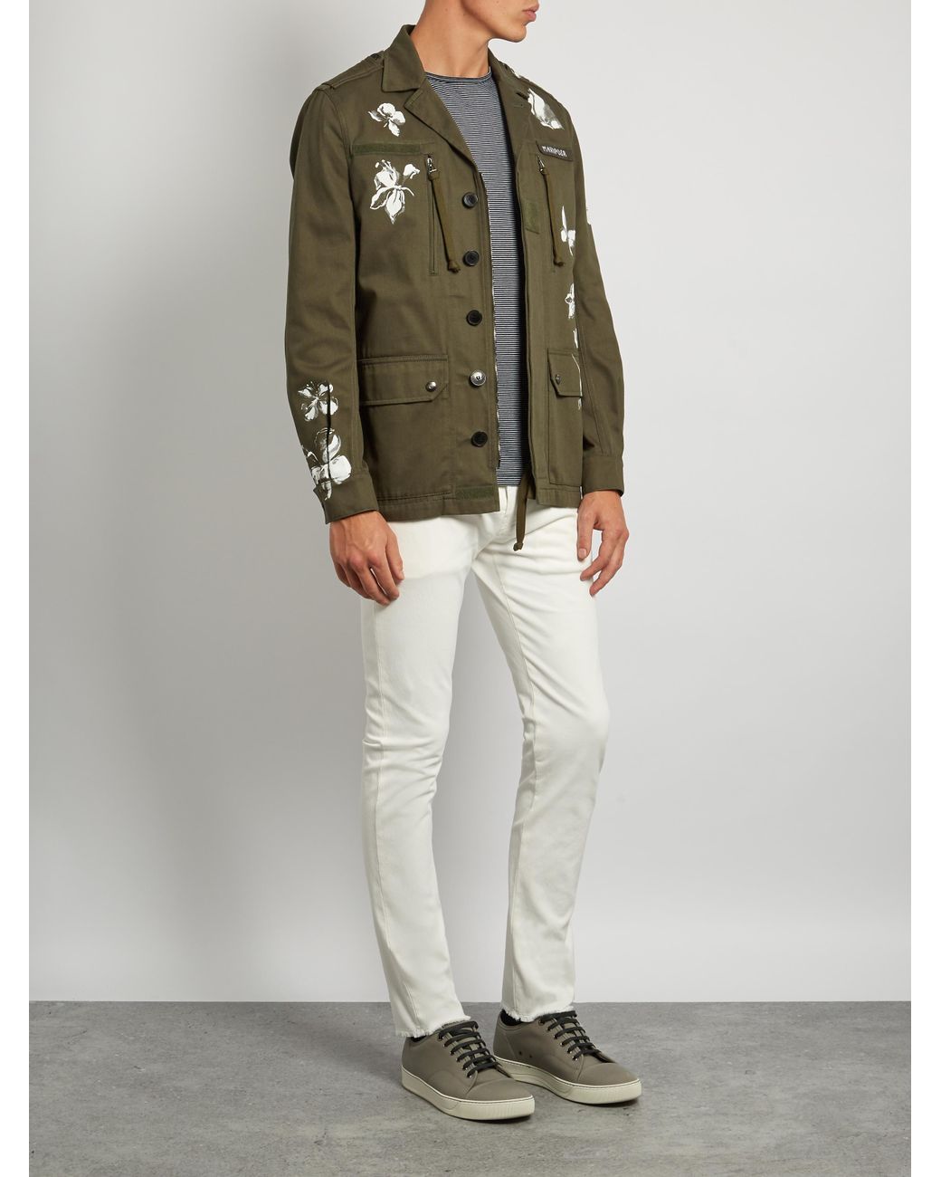 Valentino Mariposa Cotton Jacket in Green for Men | Lyst
