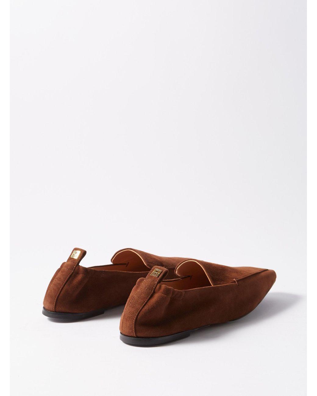 Totême Square-toe Suede Travel Loafers in Chocolate (Brown) | Lyst