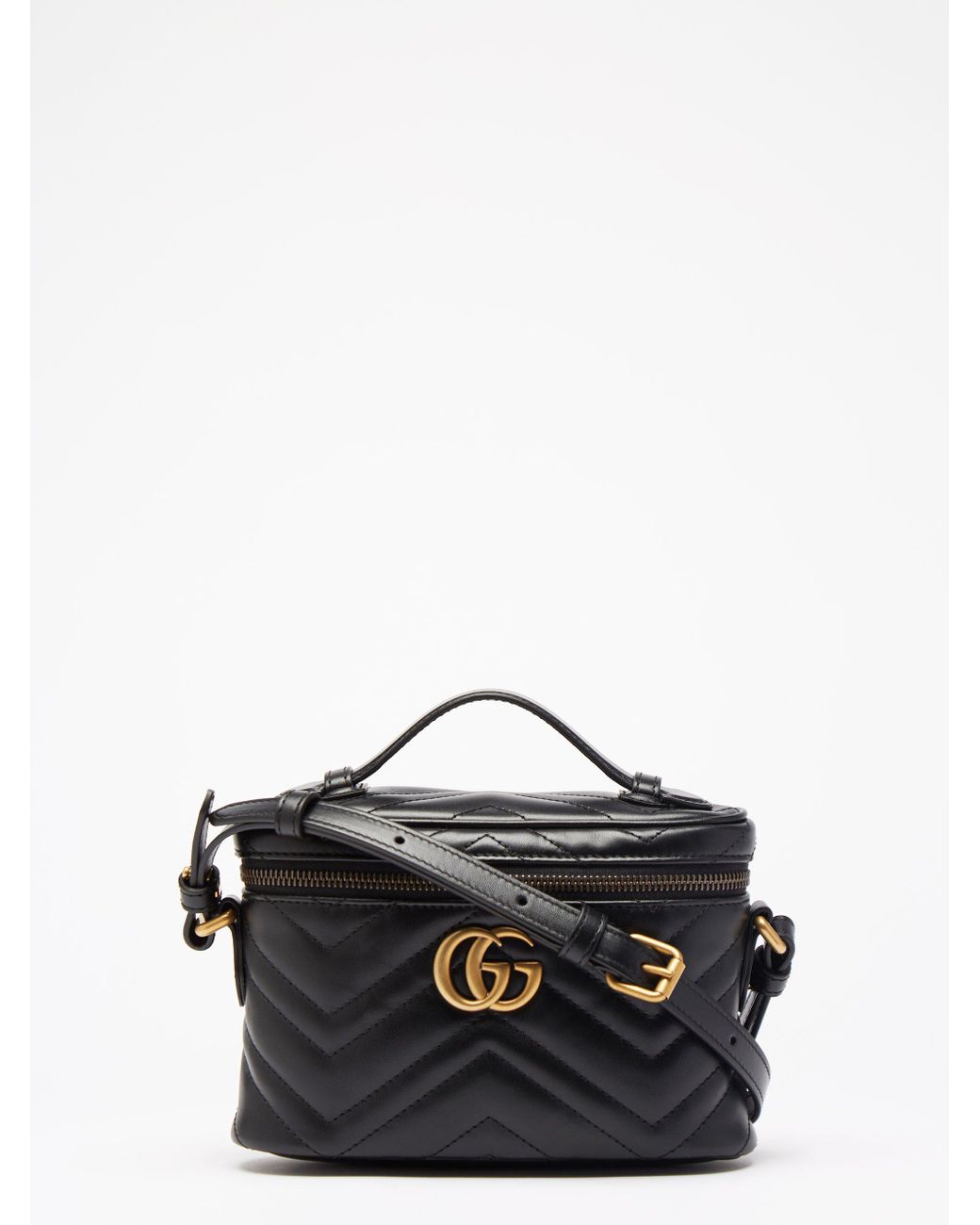 Gucci Gg Marmont Vanity Mini Leather Cross Body Bag In Black Lyst Canada