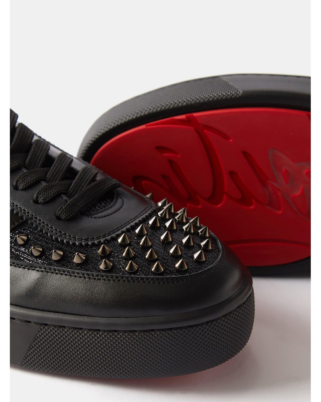 Happyrui Spikes Suede Sneakers in Black - Christian Louboutin