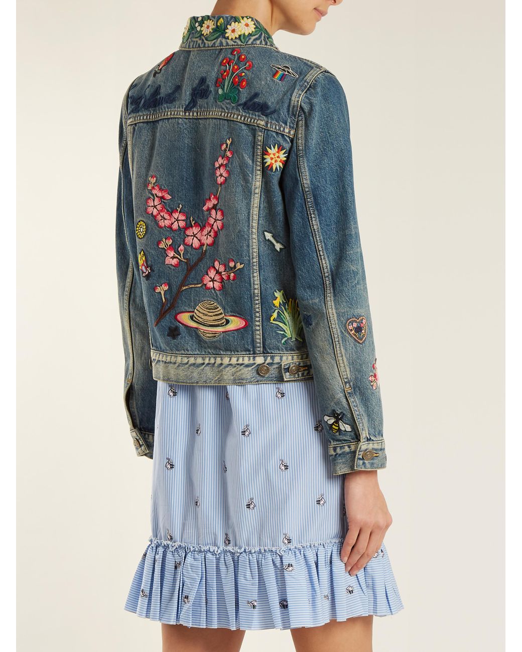 Gucci embroidered denim jacket - Gem