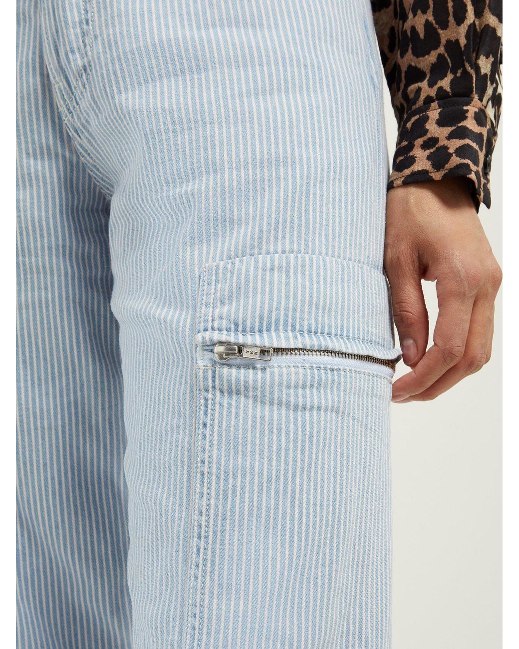 Ganni Denim Denali Striped Jeans in 