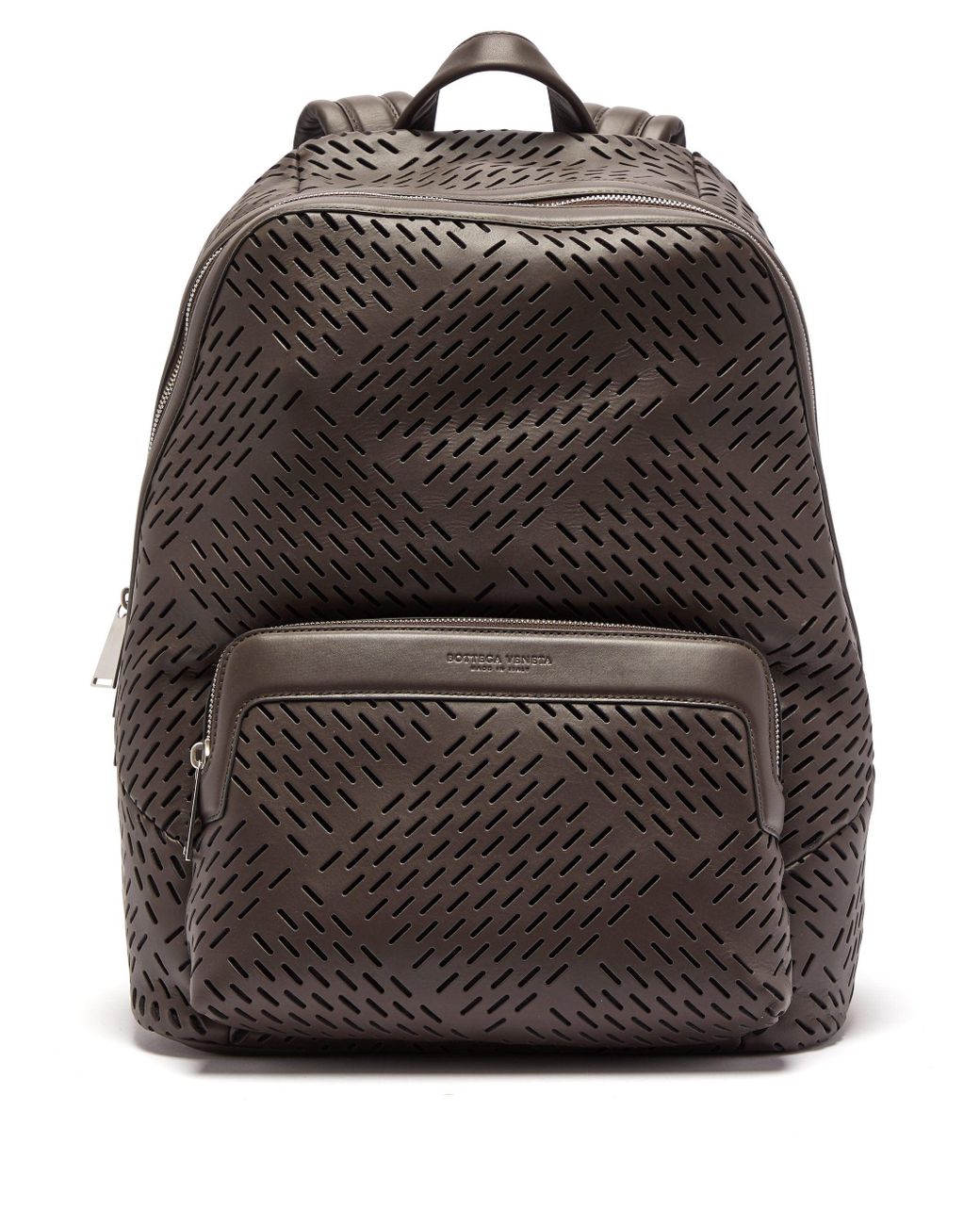 Bottega Veneta Zaino Perforated-leather Backpack in Black for Men | Lyst