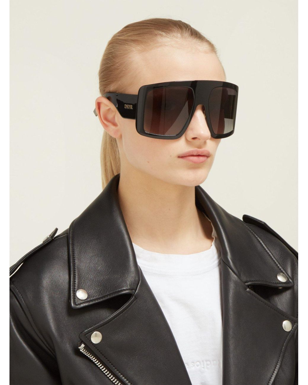 Dior Solight1 Oversized Acetate Sunglasses in Black | Lyst