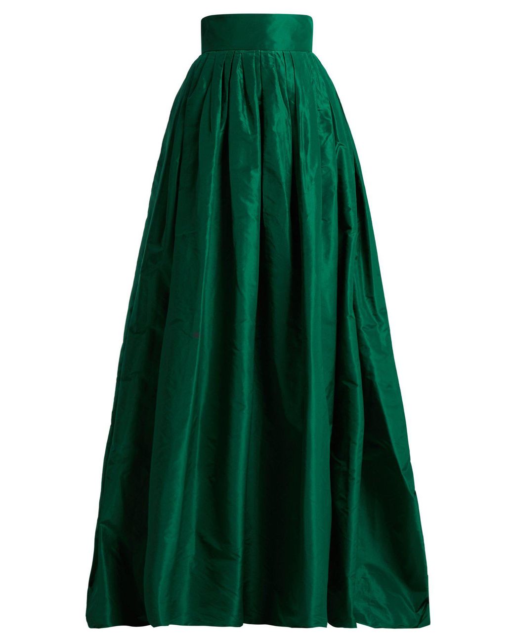 Carolina Herrera High Rise Silk Taffeta Ball Gown Skirt in Green | Lyst