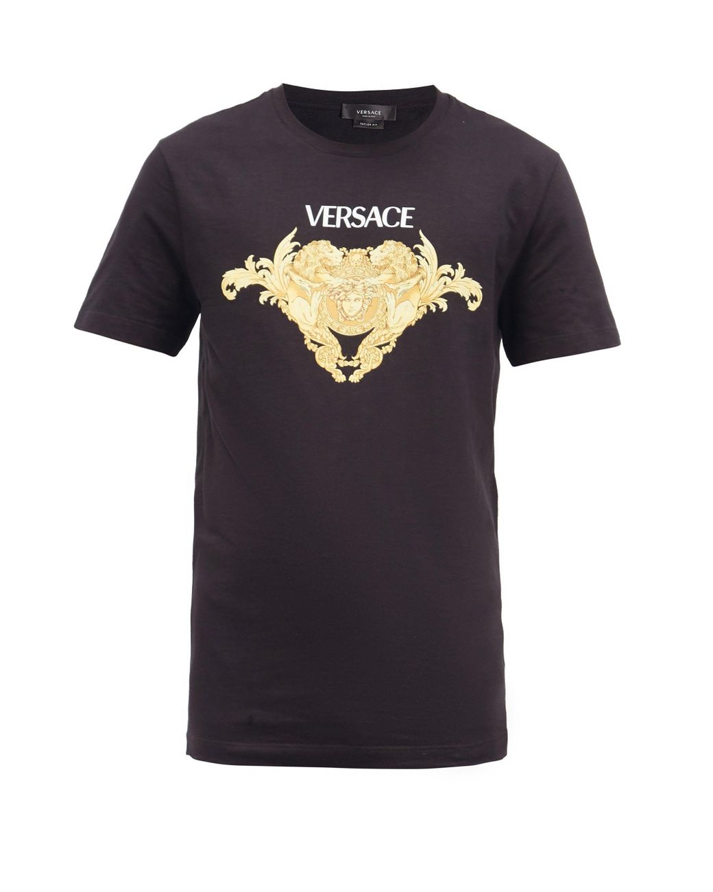 Versace Logo-print Cotton-jersey T-shirt in Black for Men - Lyst