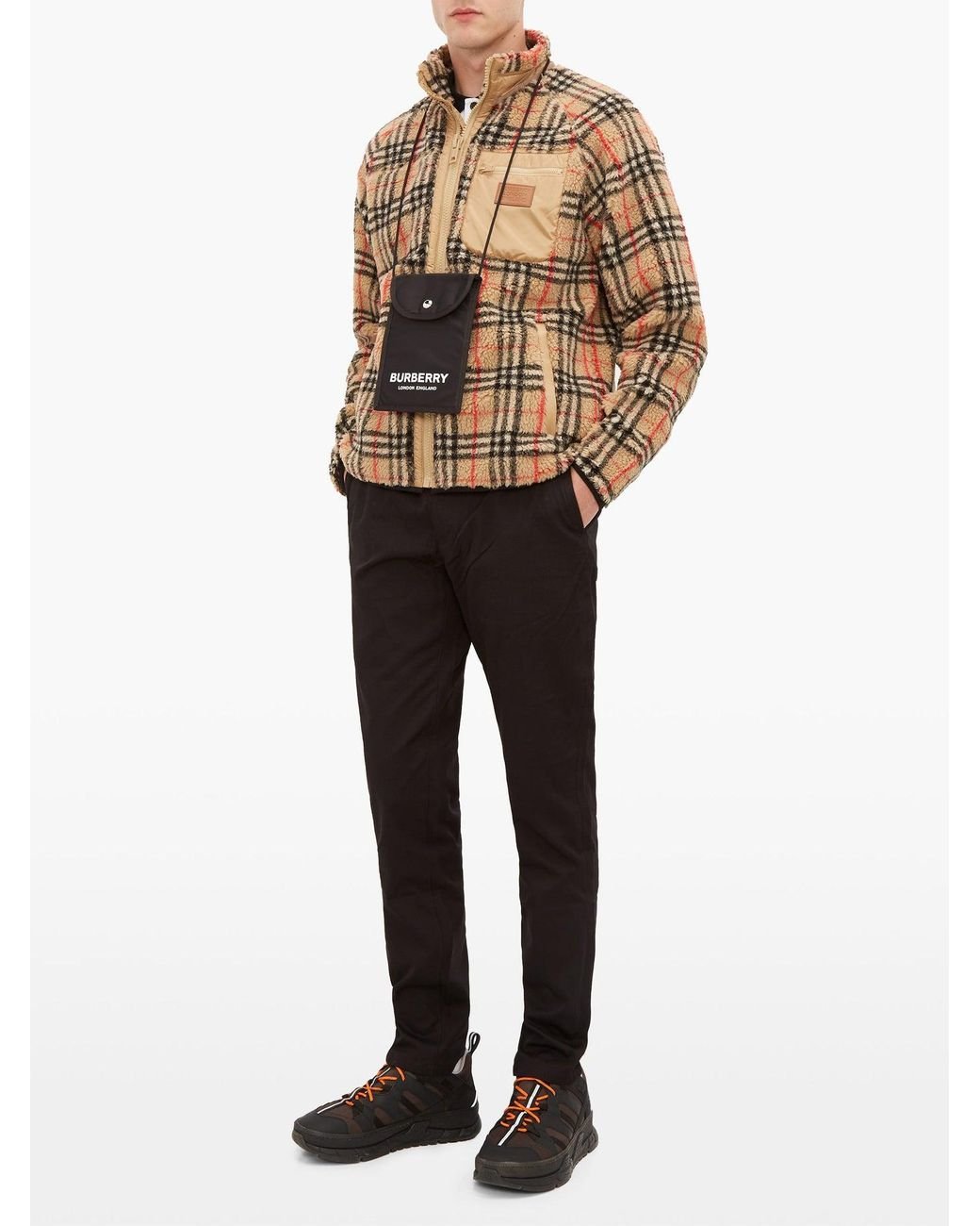 burberry vintage check fleece jacket