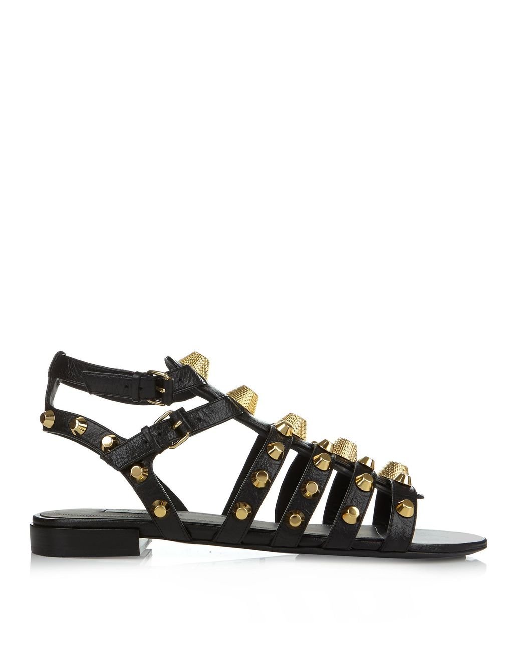 Giant Studded Leather Gladiator in Black |