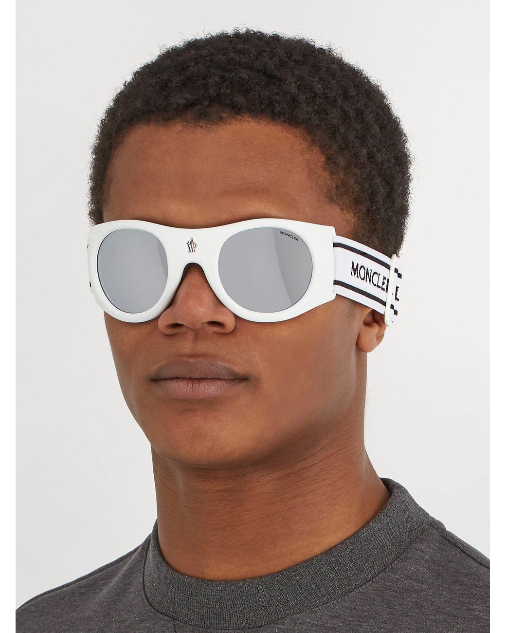 Moncler Round-frame Ski goggles in White for Men | Lyst