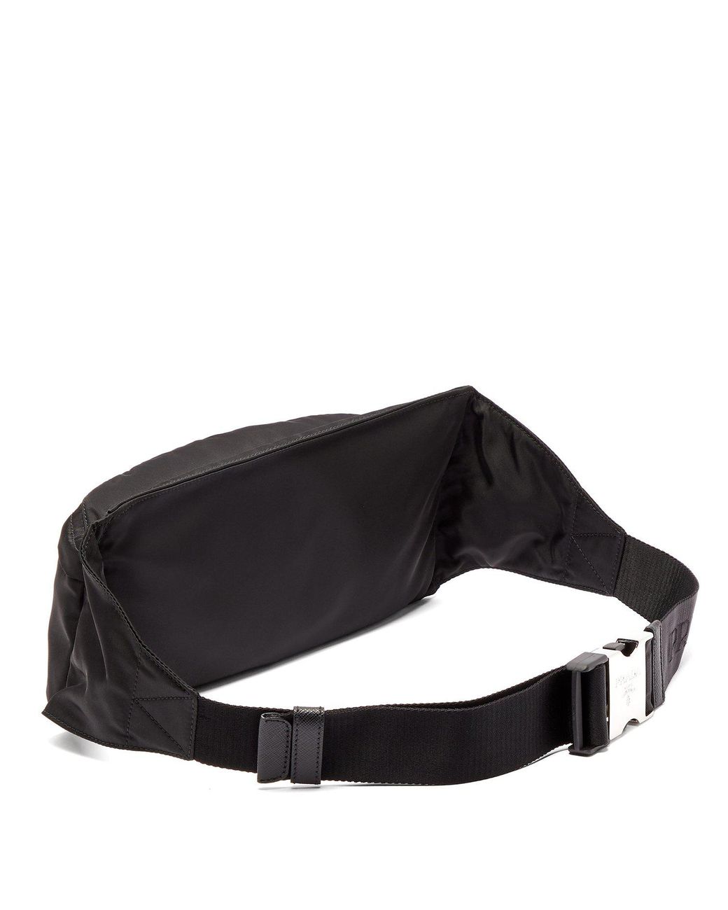 Prada Synthetic Nylon Double Zip Belt Bag in Black | Lyst