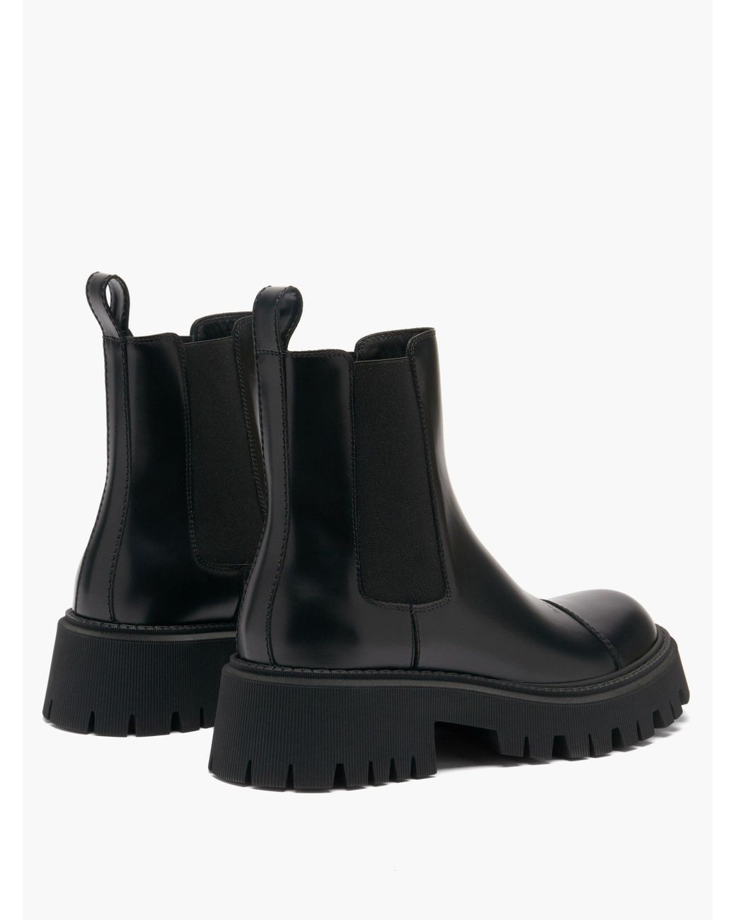 Balenciaga Tractor Trek-sole Leather Chelsea Boots in Black for Men | Lyst