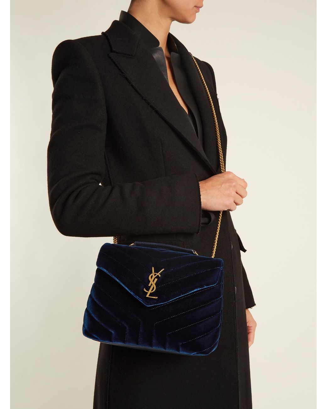 Yves Saint Laurent Small Loulou Velvet Shoulder Bag -DDH